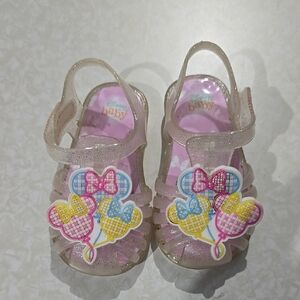 Disney Pink and Silver Heart‎ Sandals